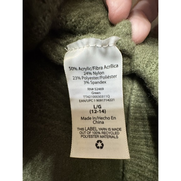 New .. Time and Tru Hooded Sweater - Army Green - L Time and Tru Size: L - Picture 14 of 15